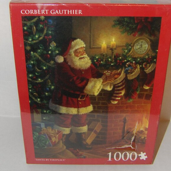 Christmas Jigsaw Puzzle 1000 Pieces Santa by Fireplace - Picture 2 of 4